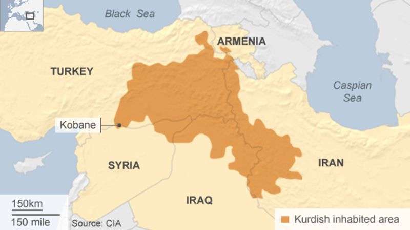 kurdistan map