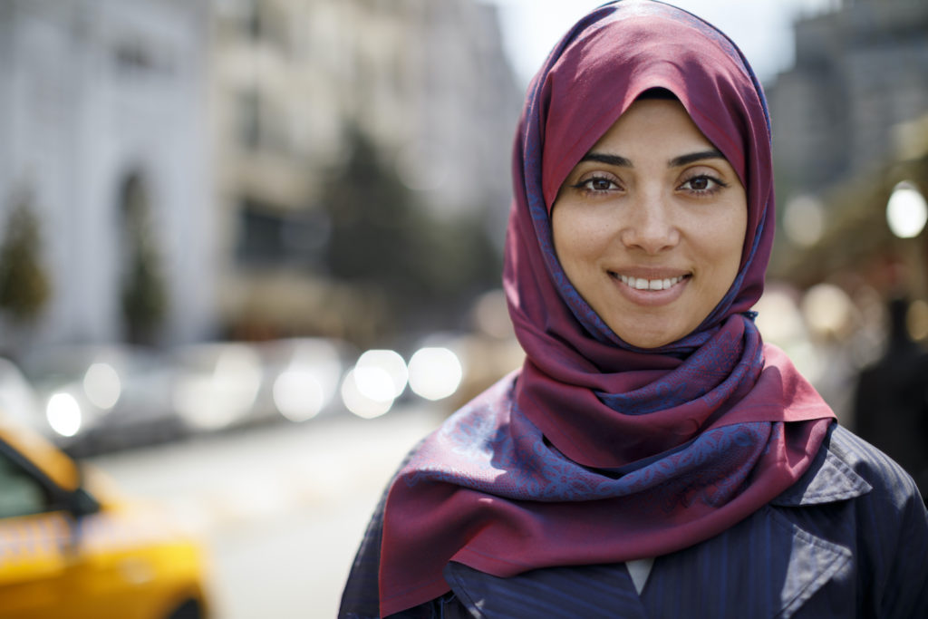 Smiling Muslim woman